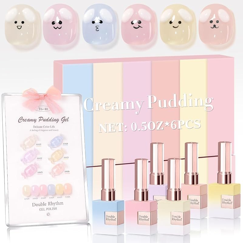 Double Rhythm 6 Pcs 15 ML Gel Polish Set Same Color Same Bottle Soak Off Gel Polish Kit Nail Art Manicure Salon DIY at