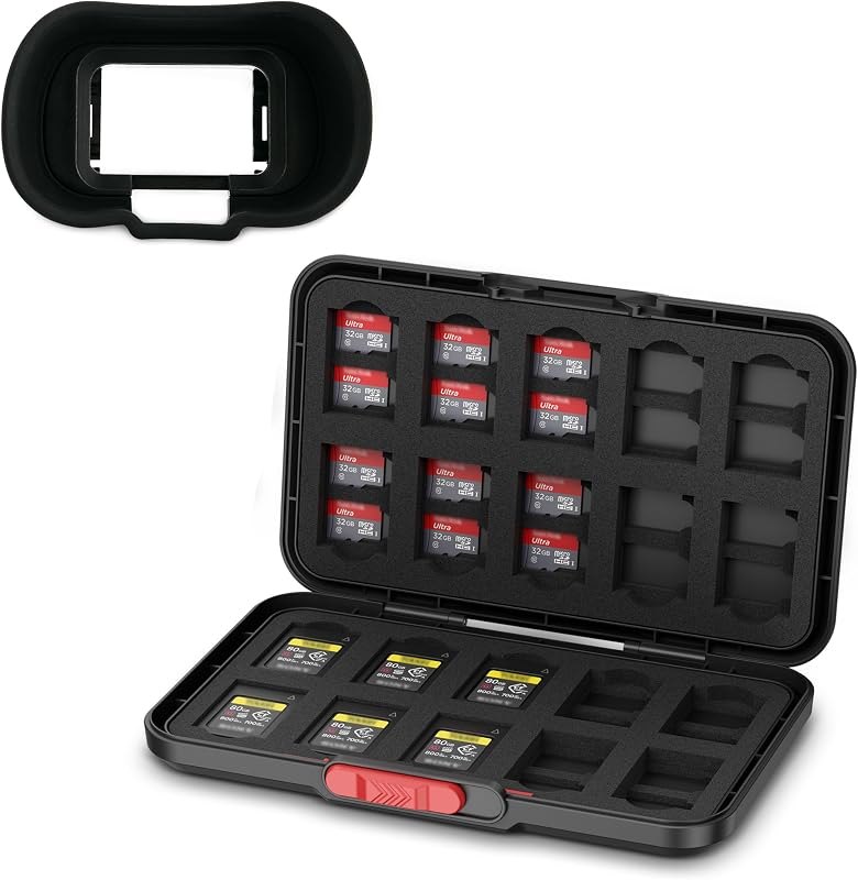 Sony Eyecup + CFA Card Case:Soft Silicon Camera Eyecup with Pop Up Style CFexpress Type A Card Case — photography