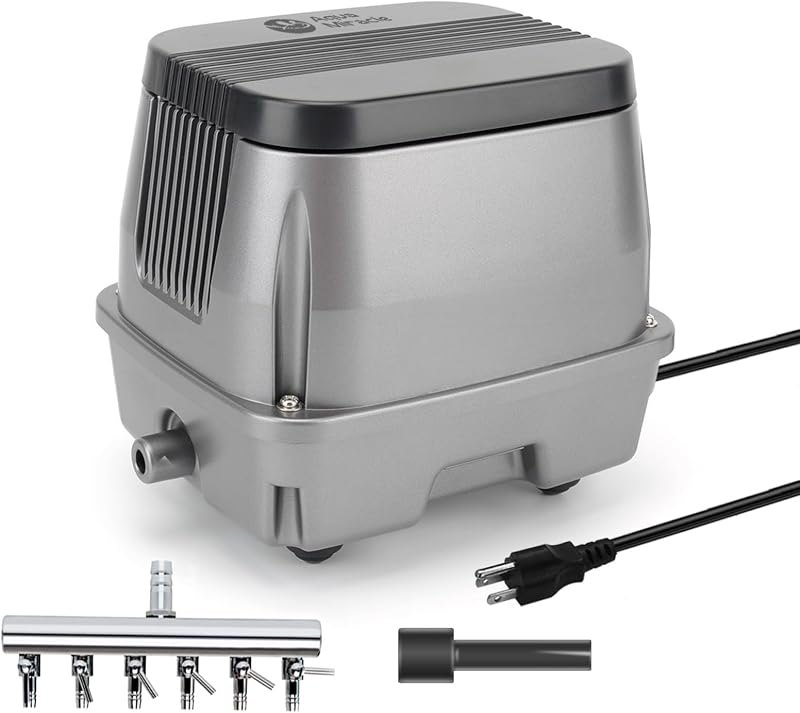 AquaMiracle Linear Air Pump, 950GPH Pond Bubbler Septic Air Pump, Energy-Efficient Pond Aerator for Outdoor Ponds