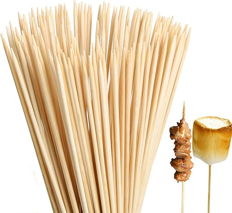 Natural Bamboo Skewers 30 Inch Extra Long 5mm Heavy Duty Marshmallow Roasting Sticks Thick Smore Sticks for BBQ