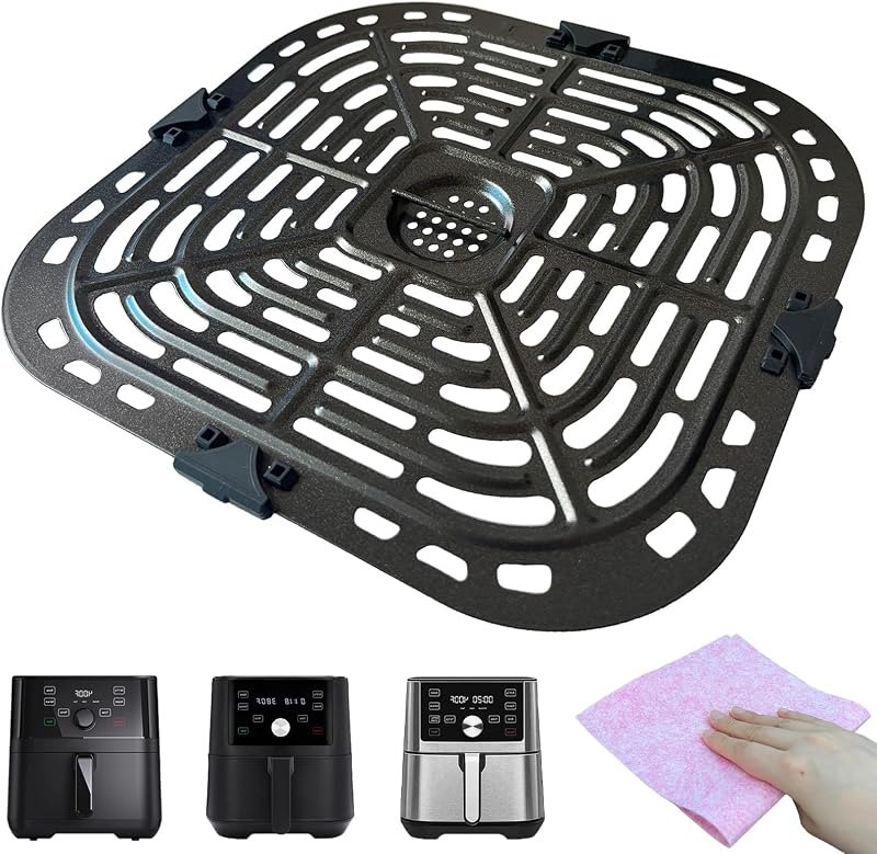 6QT Air Fryer Grill Crisper Plate for Instant Pot Vortex Plus 6 in 1 6QT XL Air Fryer, Premium Air Fryer Grill Pan