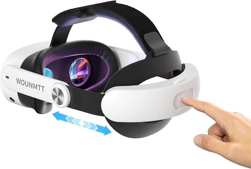 Head Strap for Oculus Meta Quest 3S Quest 3, Fashion Adjustable Comfort Enhanced Support VR Headset Accessories Strap