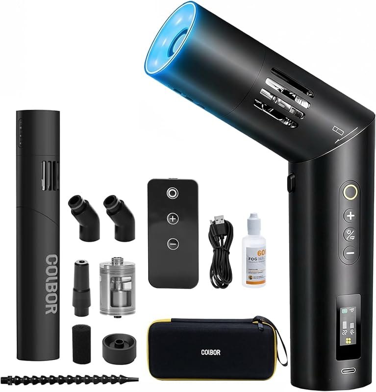COLBOR CF5 Portable Fog Machine, 40W MINI Handheld Smoke Machine with RGB Lights Effect Remote Control Fogger for