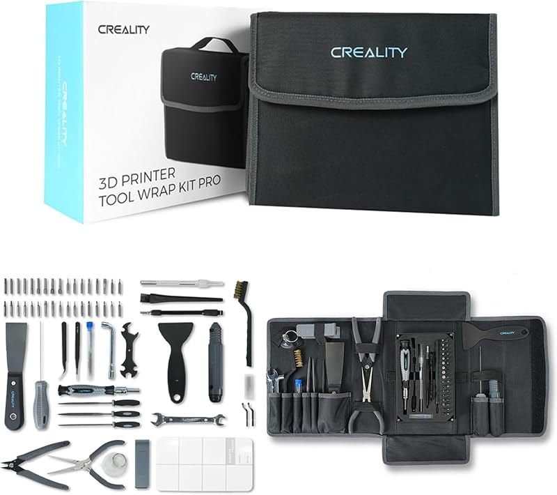 Creality 3D Printer Tools Kit, 74 Pcs in 1 3D Printing Tool Wrap Kit Assembly/Removal/Finishing/Filament Cutting Set