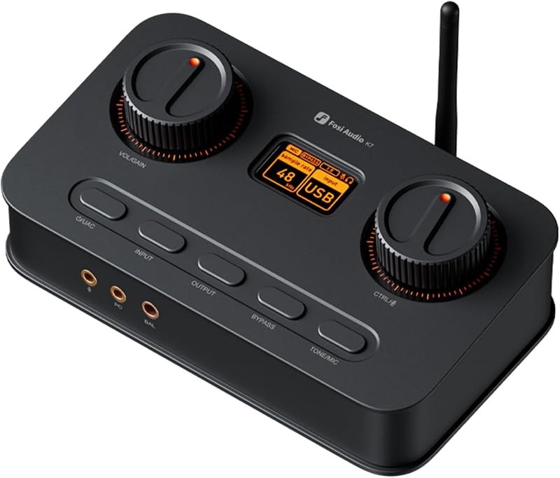 Fosi Audio K7 DAC Headphone Amp, Desktop Headphone Amplifier for Gaming PC PS5 Switch, PCM 384kHz/32bit, 2100mW, USB