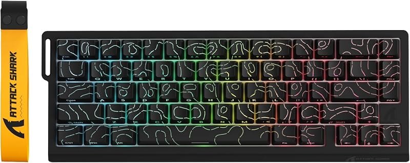 ATTACK SHARK X68 PRO HE Wireless Rapid Trigger Gaming Keyboard with Adjustable Actuation,8K Polling Rate,Hall Effect