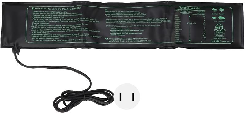 Seedling Heat Mat, 110V Water Proof Plant Uniform Warm Pad with 1.4m Cable 52.5x10cm/20.7x3.9in Foldable PVC Cotton