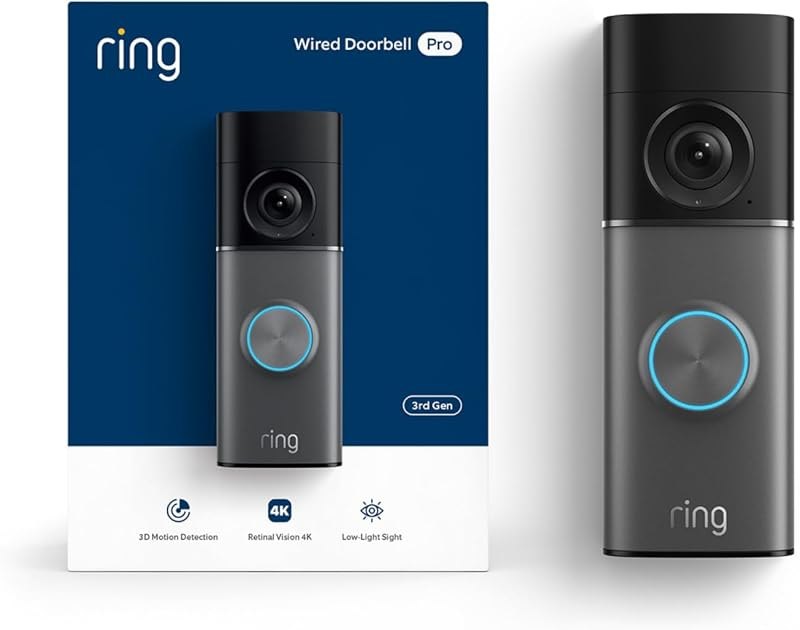 Wired Doorbell 4K Pro (Newest Model), Retinal 4K with wide-angle video, 10x Enhanced Zoom, and Night Vision, Deep