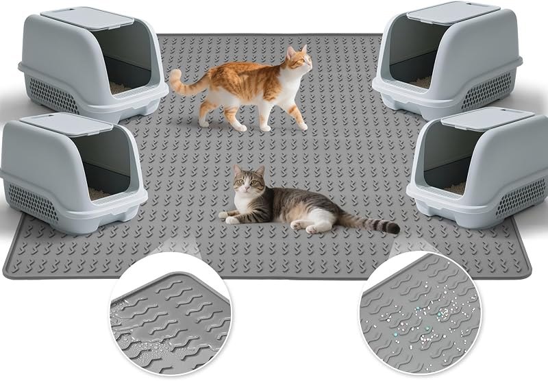 Cat Litter Mat, 47x35in Extra Large Litter Mat, Waterproof Non-Slip — pets litter mat for pets litter mat