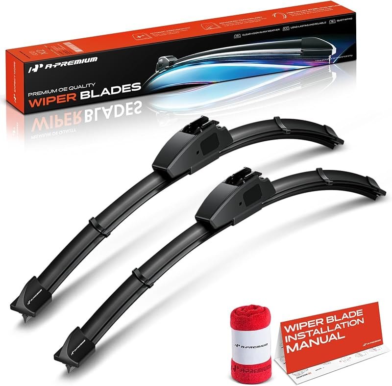 A-Premium 16" + 16" Windshield Wiper Blades with Wear Indicator & Towel — boat windshield wiper blades for boat