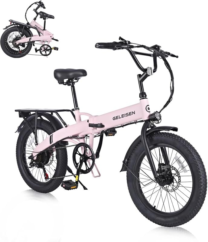 Folding Electric Bike for Adults, 20"×3.0 Fat Tire Electric Bicycle, 374.4Wh Battery Ebike, 20MPH Electric Cargo Bike