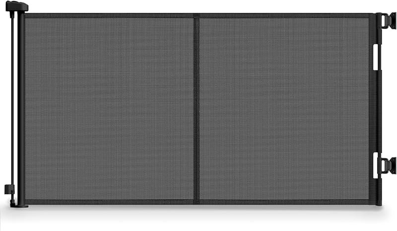 Reinforced 60" Wide Retractable Baby Gates, 5 Ft Mesh Retractable Dog Gate — magnetic baby gate for magnetic baby gate