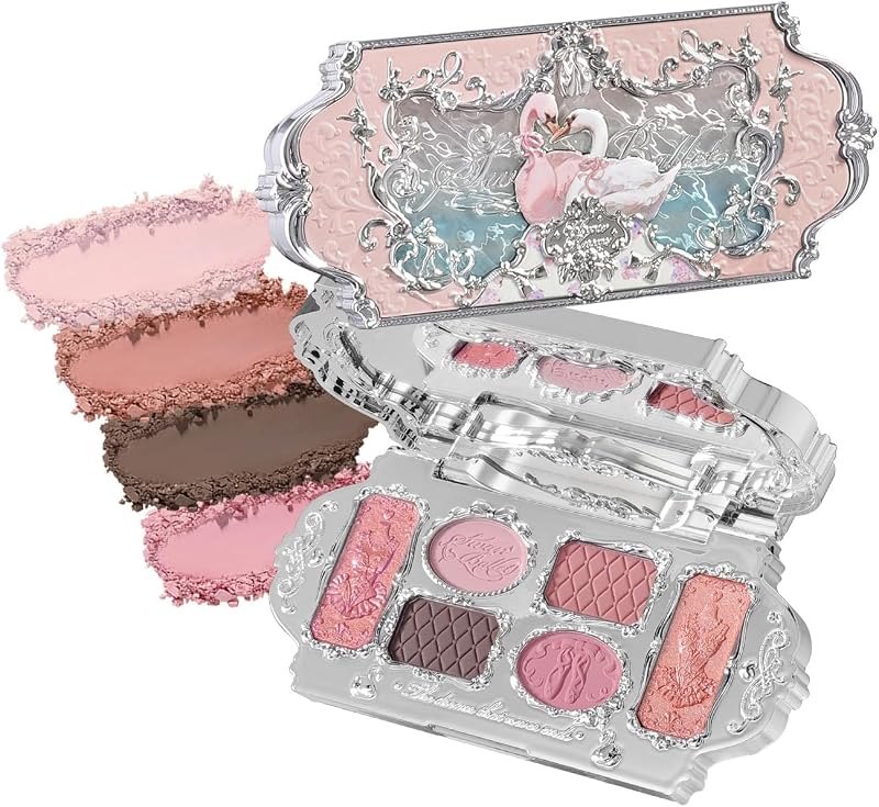 Flower Knows Swan Ballet 6-Color Makeup Palette with Eyeshadow Brush — blue eyeshadow palette for blue eyeshadow palette