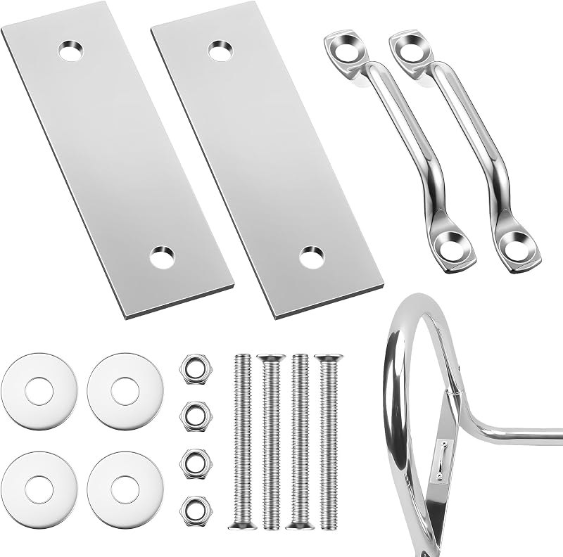 2 Pack Boat Dock Pontoon Ladder Kit Compatible with AL-A3 to A5 & AL-C4 Folding Pontoon Ladders, Stainless Steel Boat