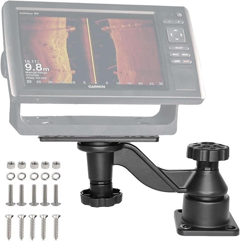 Fish Finder Mount with Heavy Duty Swing Arm for Fishfinders & Chartplotters Marine Electronic with 5" to 12" Screens
