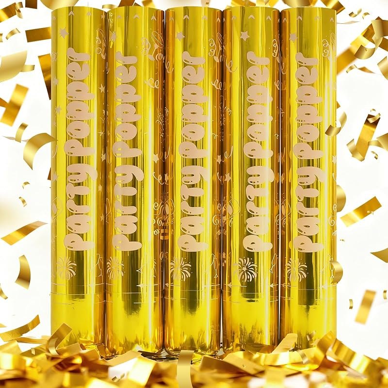 12 Inch Gold Confetti Poppers — electric table confetti popper for electric table confetti popper