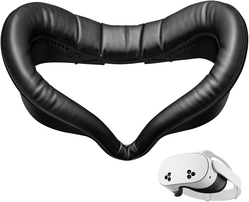 for Quest 3S Face Pad Cover Facial Interface, Soft PU Face Cushion Pad Compatible with Meta/Oculus Quest 3S