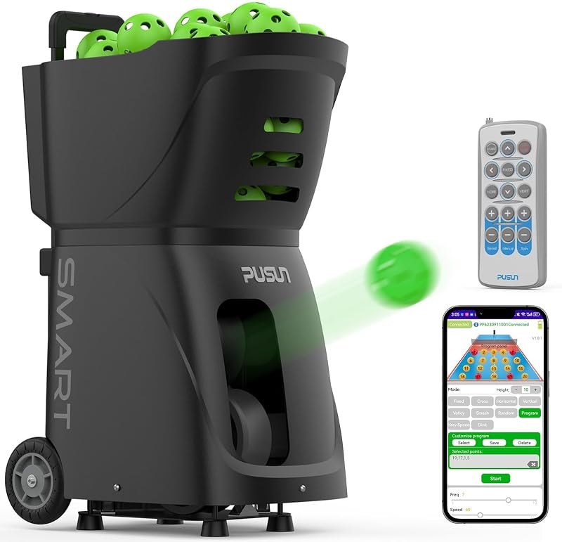 PP-SMART-【Smart Pickleball Machine】 80+ Ball Capacity — pickleball ball machine for pickleball ball machine