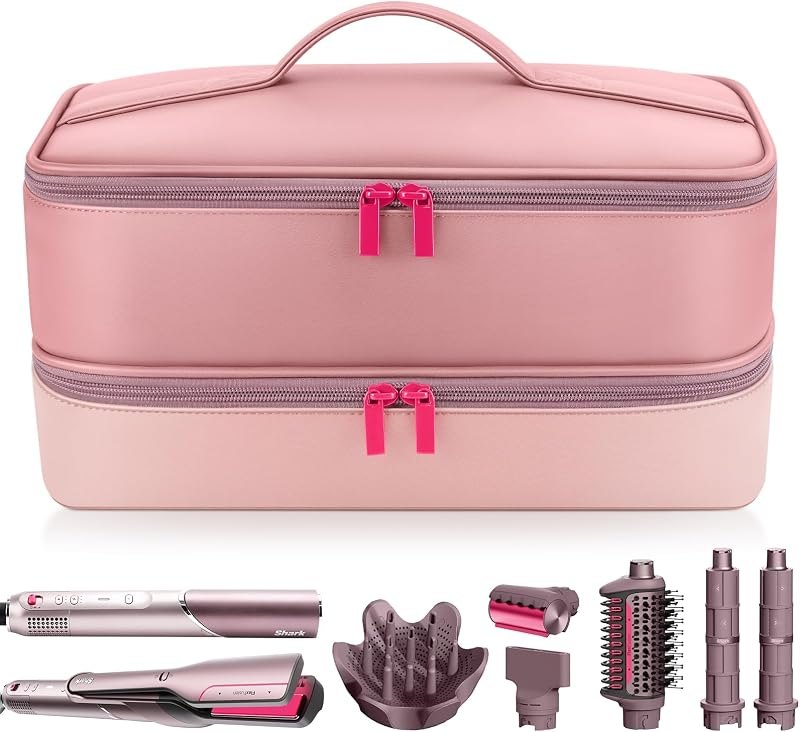Adworte Travel Hair Dryer Case for Shark FlexFusion, Portable Hair Tools Bag, Double-Layer Storage Carrying Case for