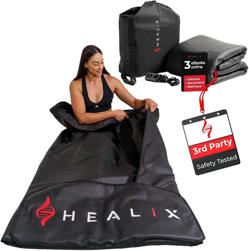 Healix Infrared Sauna Blanket - Zero EMF Portable Sauna for Detox, Recovery & Wellness - 10,000-Strand Far Infrared