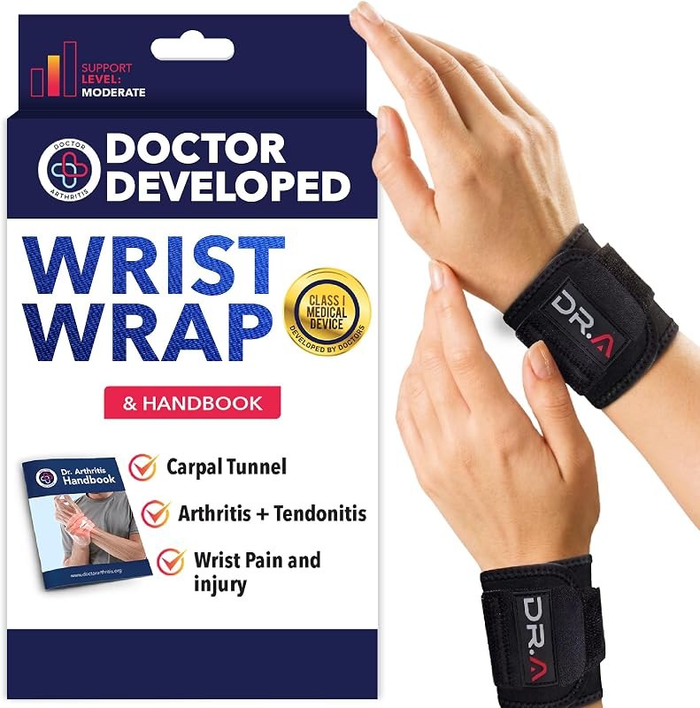 Doctor Developed Wrist Brace, Wrist Wraps for Carpal Tunnel Arthritis, Tendonitis, Hand Support, Ideal for Fitness