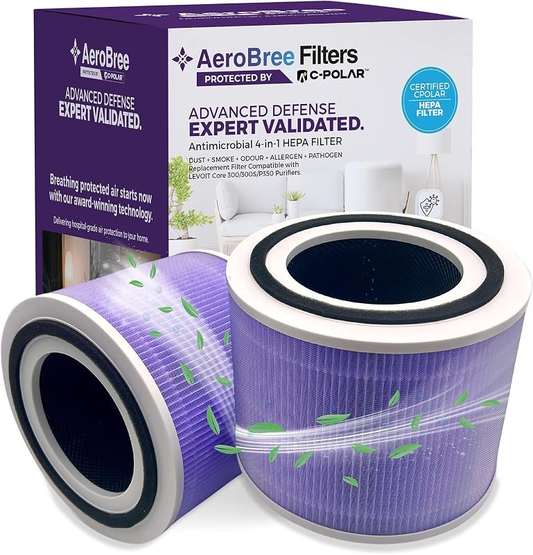 Medical Grade C-POLAR™ Protective Coating Core 300 Durable Replacement Filter for LEVOIT Core 300/300S/P350 Air