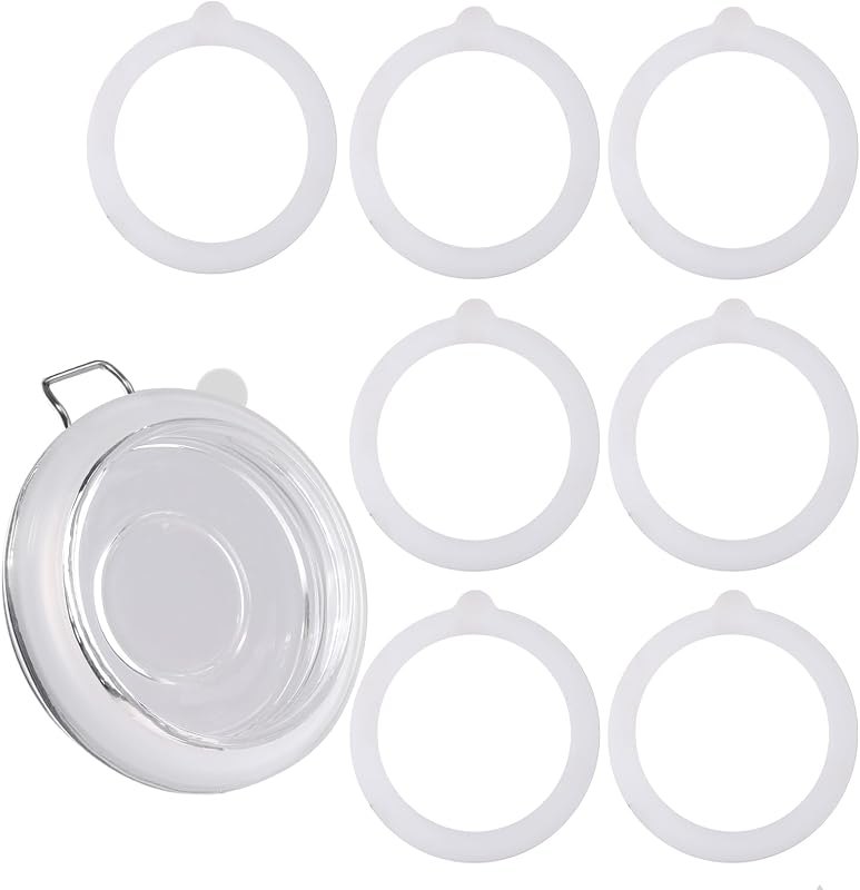 7 Pack Rubber Seals for Glass Jars, Airtight Silicone Jar Gaskets, Leakproof Rubber Gasket for Canning Mason Jars -