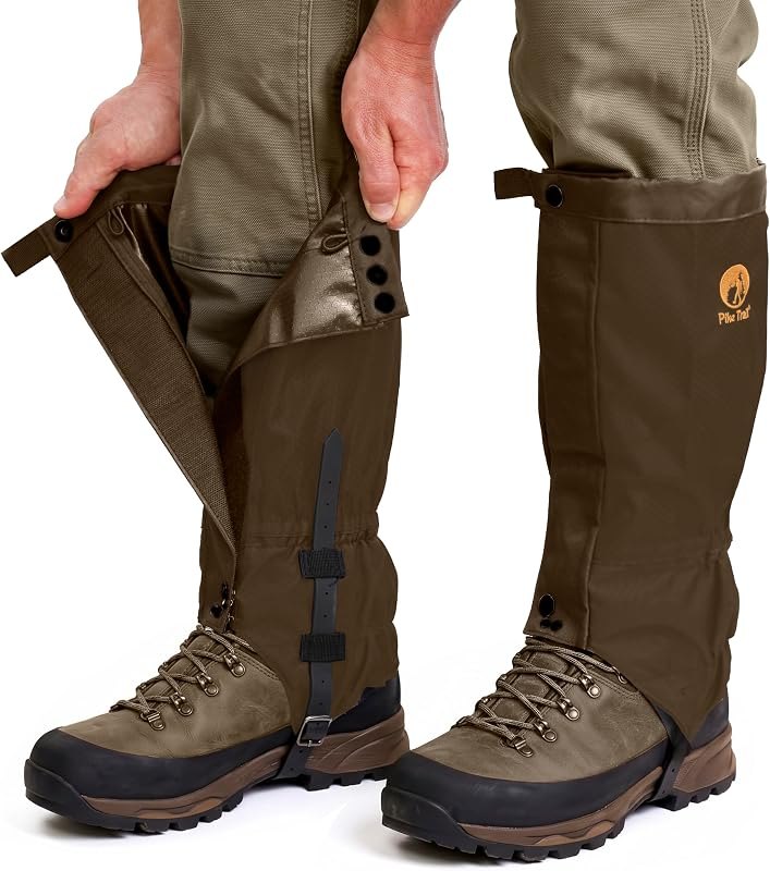 Pike Trail Adjustable Leg Gaiters - Lightweight, Waterproof - Leg Guards for Men & Women - Hiking Essentials Ideal for