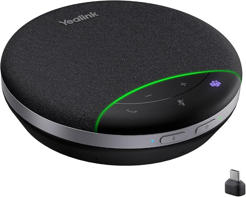 Yealink SP92 Bluetooth Speaker and Microphone with Dongle, Conference Speakerphone for Teams, 13ft 360 Omni Pickup