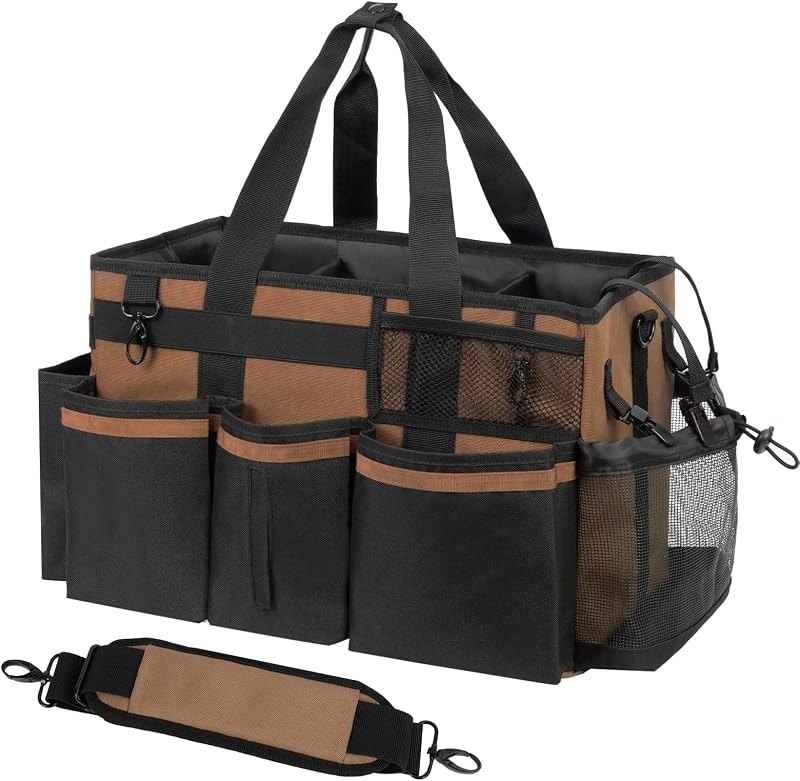 SCAVATA Wearable Cleaning Caddy, Cleaning Caddy Supplies Organizer with Handle & Shoulder Straps for Housekeepers