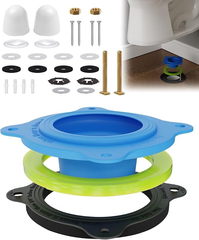 Elastic Wax Ring Toilet Seal, No Mess Gasket Replacement Repair Kit Install — toilet wax ring for toilet wax ring