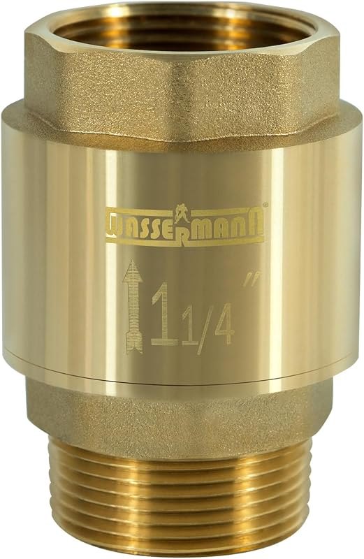 Wassermann 1-1/4" Brass Check valve 1.25“ NPT water Check Valve for submersible well pump 1.25 NPT inlet x 1.25 FNPT