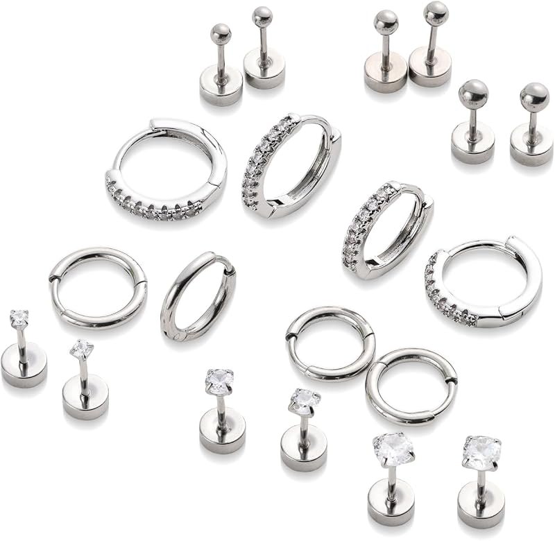 Hypoallergenic Gold Screw Flat Back Stud Earrings for Sensitive Ears Women — flat screw back earrings for flat screw