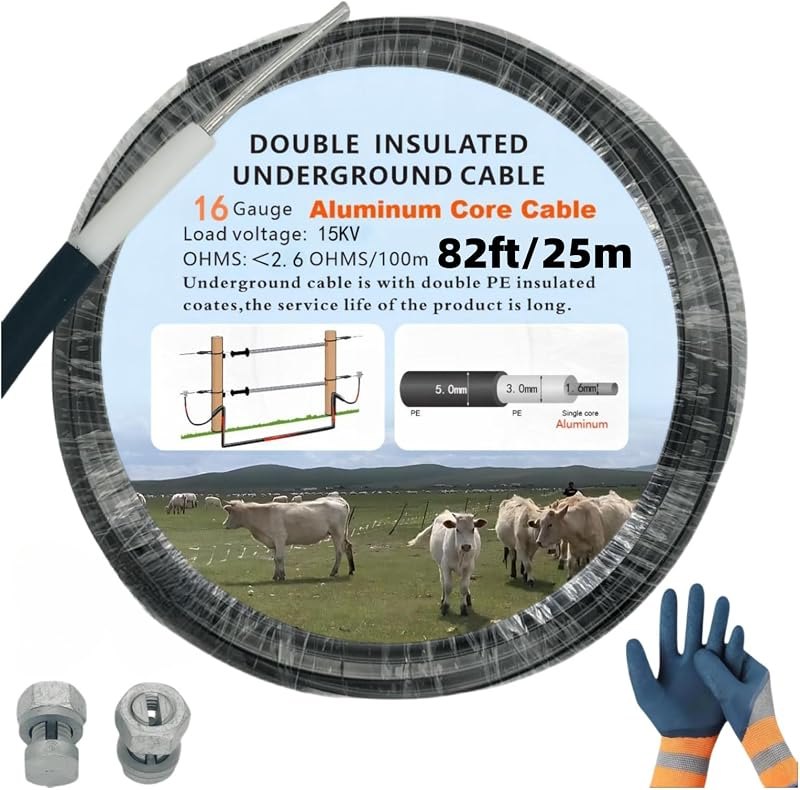 16 Gauge 82ft Electric Fence Double Insulated Wire — electric fence charger for electric fence charger