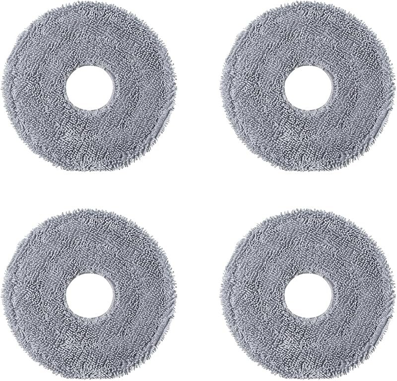 roborock 4 Pack Microfiber Mop Cloths Qrevo CurvX Robot Vacuum, Mop Pad Replacement Accessories — robot vacuum for pet