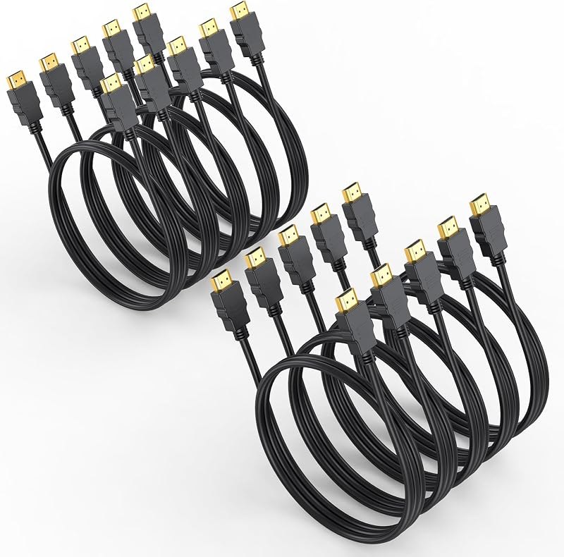 4K HDMI Cable 3FT 10-Pack, HDMI to HDMI 3 Foot High Speed HDMI 2.0 Cable Shielded Cord with Ethernet Support 4K@60Hz