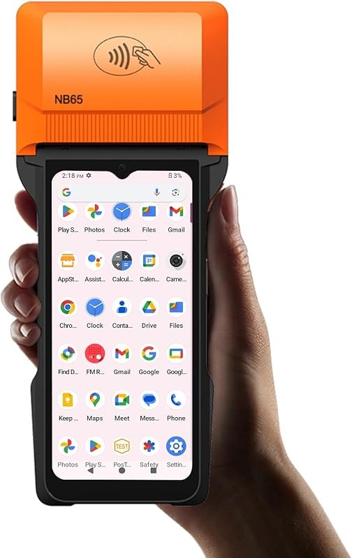 Alacrity Handheld POS PDA Android 14 Receipt Printer 3GB+32GB 1D 2D Barcode Scanner, Wifi/Gps/BT/4G Full Network