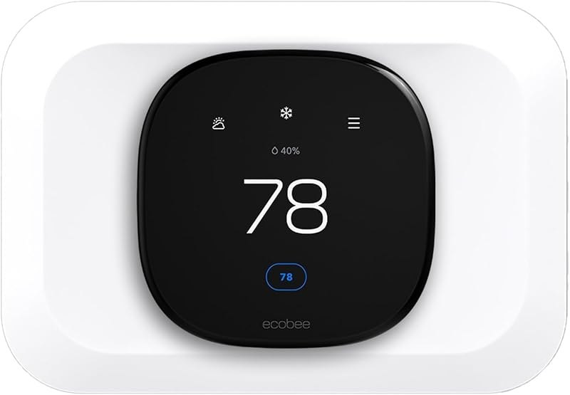 Wall Plate Cover for 2022 Ecobee Smart Thermostat Premium & Enhanced, White — best thermostat wall plate for