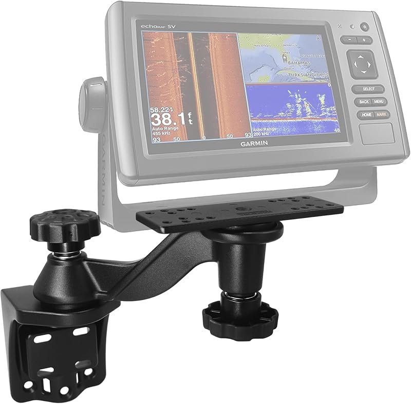 Fish Finder Mount for 5"-16" Screens, Chartplotter Mount with Clamp — 12 inch fish finder screen for inch fish finder