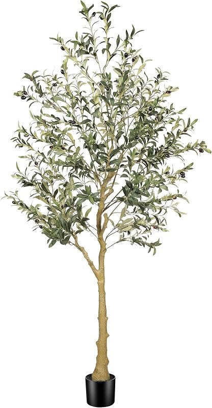 FEELEAD 6ft Faux Olive Tree with Textured Trunk & Lifelike Leave Home Decor — artificial olive tree 6 feet for