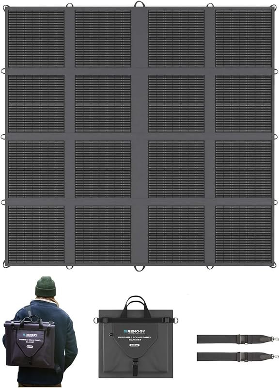 Renogy 400 Watt Solar Panel Blanket, N-Type Portable Foldable Solar Panels 25% High Efficiency, Lightweight 16-Fold