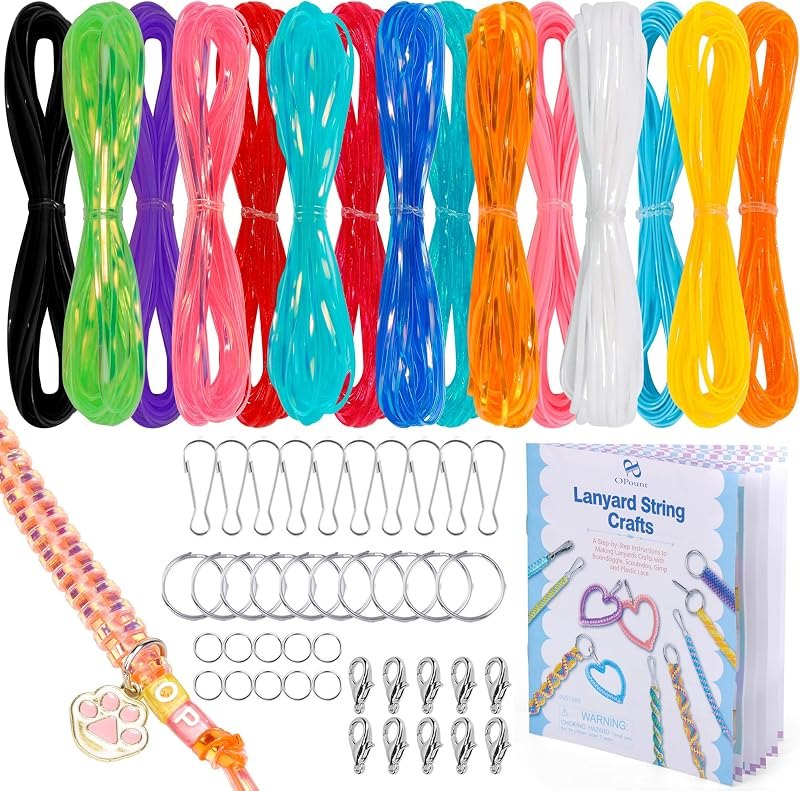 PP OPOUNT Lanyard String for Adults Fall Crafts, Gimp String for Keychain — craft Convention Lanyard for craft