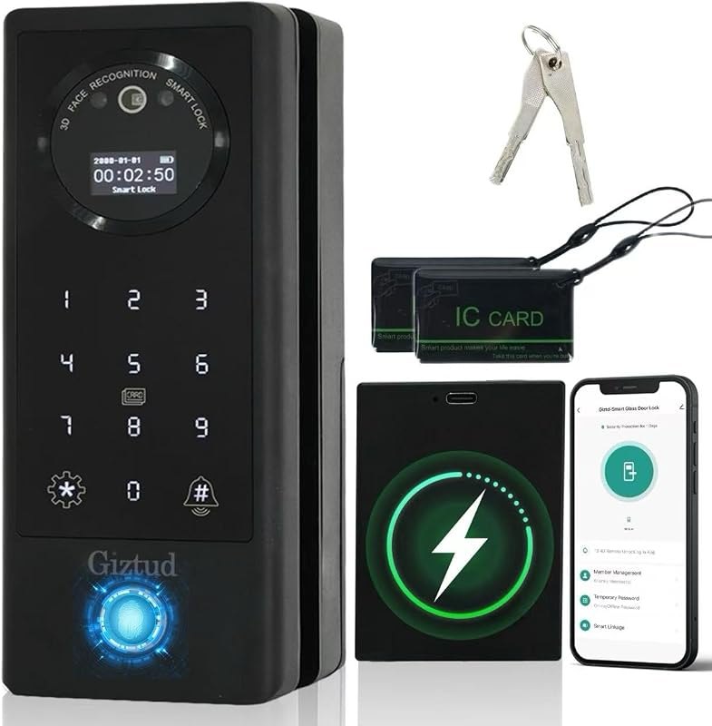 Sliding Door Smart Lock Keyless Entry Sliding Door Lock with Fingerprint Code IC Card Keypad Digital Key APP Remote