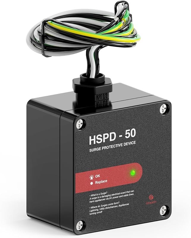 HSPD Square Whole Home Surge Protective Device, Type 1 SPD, Whole House Surge Protector, AC Surge Protection