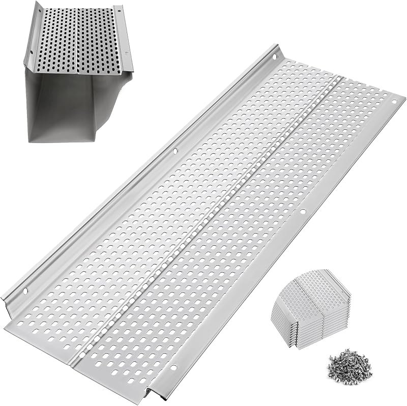 Gutter Guard, 5 inch Aluminum Gutter Guards, 10Pack-40ft, DIY Leaf Guards Protection for Gutters, 5" Rain Gutter