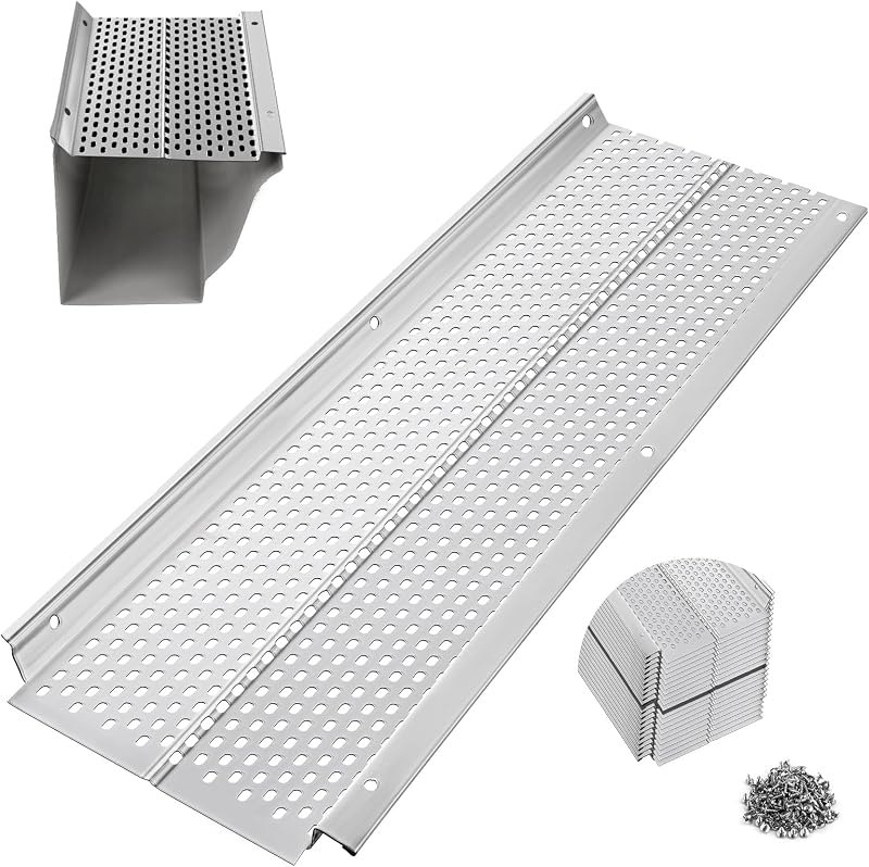 Gutter Guard, 5 inch Aluminum Gutter Guards, 20Pack-80ft, DIY Leaf Guards Protection for Gutters, 5" Rain Gutter