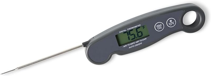 Amazon Basics Instant Read Digital Meat Thermometer, 2-3 Second Response, -58 to 572°F, Backlit Display