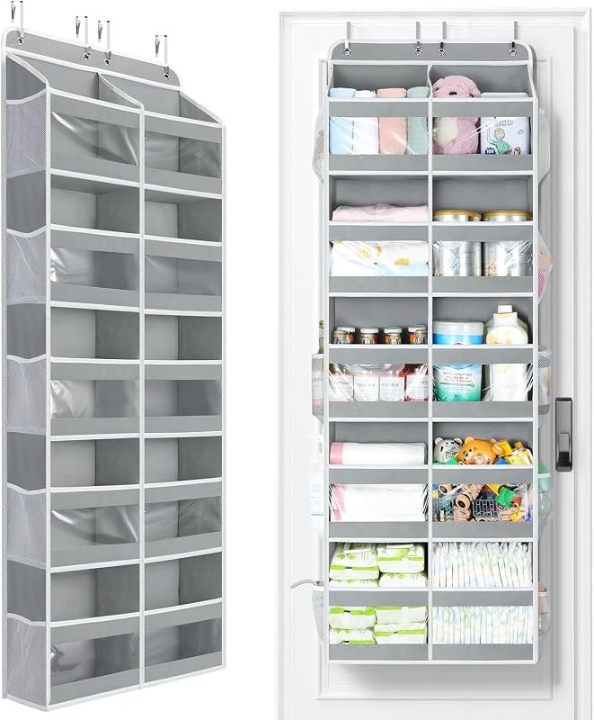 Yecaye 5-Tier Over The Door Organizer Dual-Column, 80lbs Load Over The Door Storage of 10 Compartments, Heavy Duty
