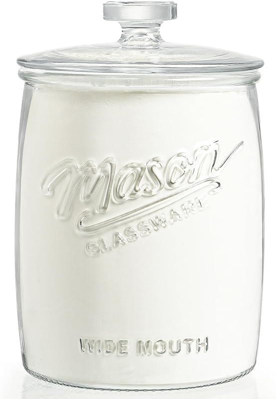 1 Gallon Glass Cookie Jar, Airtight Lid & Wide Mouth Mason Jar — airtight pantry jars for airtight pantry jars