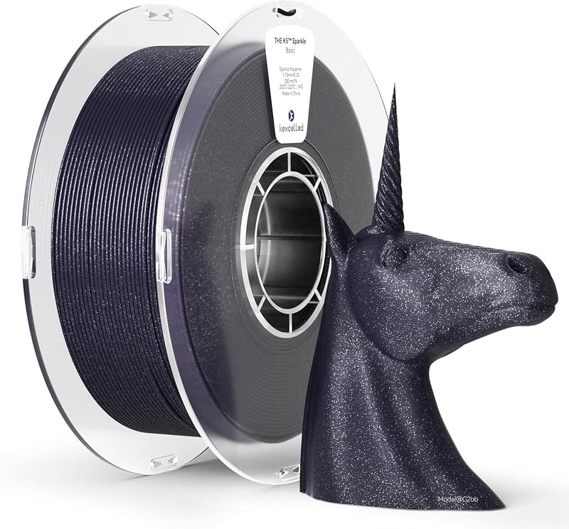 kexcelled Glitter PLA Filament 1.75mm Dark Blue,Galaxy PLA 3D Printer Filament 1kg(2.2lbs),Sparkle Twinkling Surface